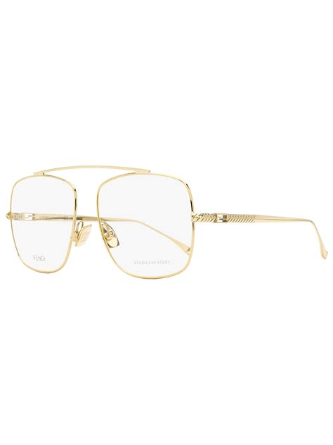 fendi ff0445|FENDI Square Eyeglasses FF0445 J5G Gold 57mm 445.